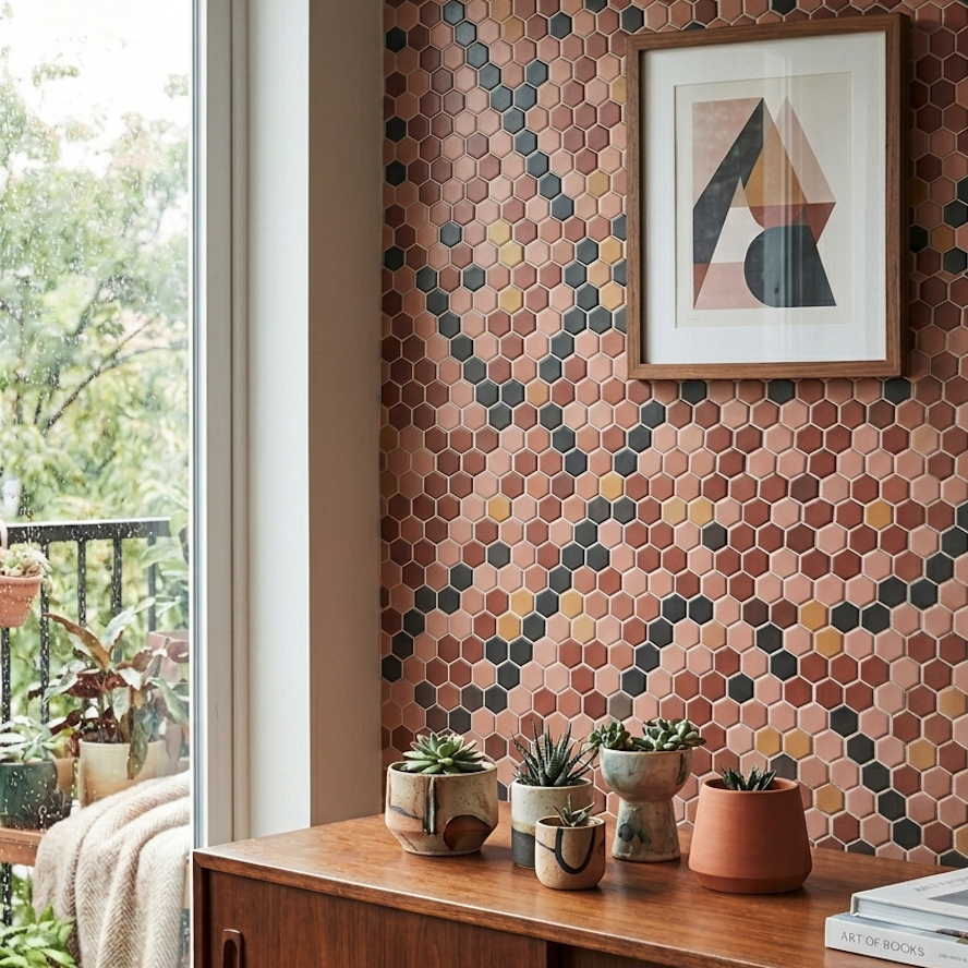 Custom-Made Hexagon Mosaic