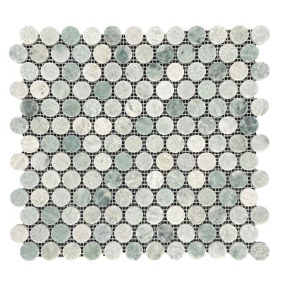 Mint Penny Round Honed Chip Size 23mm Sheet Size 305x287x10mm