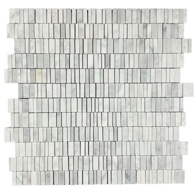 Mini Carrara Interlock Honed + Polished + Sandblasted Sheet Size 305x310x10mm