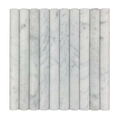 Carrara Bamboo Honed Chip Size 30x300x15mm Sheet Size 300x300x15mm