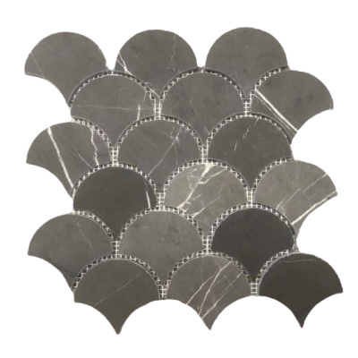 Fishscale Pietra Grey Honed Chip Size 67x79x7mm Sheet Size 246x247x7mm