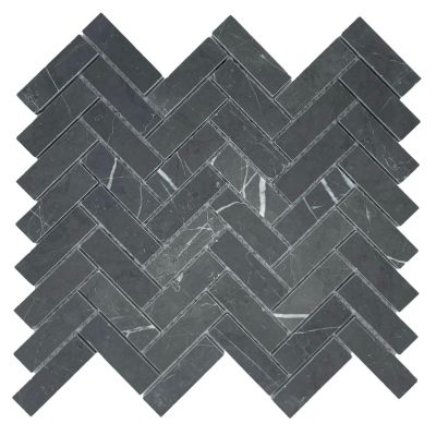 Herringbone Pietra Grey Honed Chip Size 64x20x10mm Sheet Size 280x248x10mm