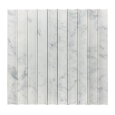 Concave Carrara Honed Chip Size 30x300x12mm Sheet Size 300x314mm