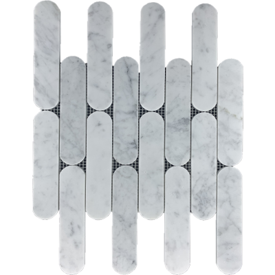 Connect Carrara Honed Chip Size 35x150x7mm Sheet Size 294x302mm