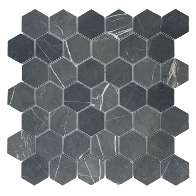 Hexagon Pietra Grey Honed Chip Size 48x48x7mm Sheet Size 298x305mm