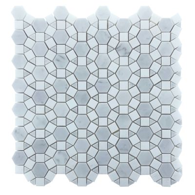 Castle Carrara Honed Thassos Honed  Chip Size 60x60mm Sheet Size 305x305x7mm