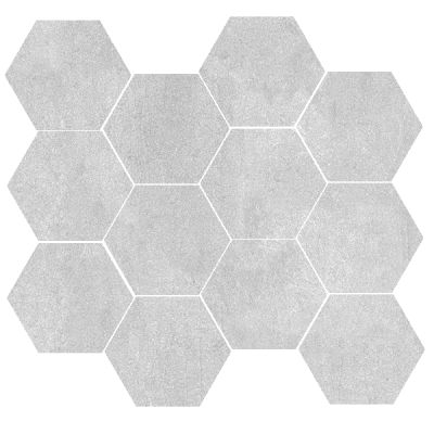 Bloom Ash Grey Hexagon Mosaic Matt