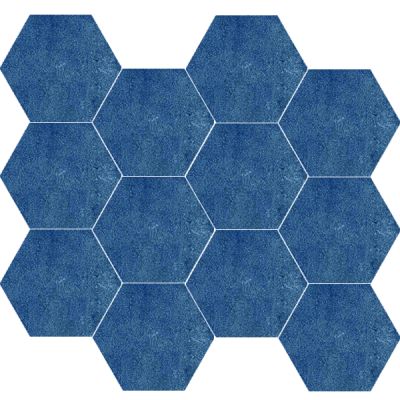 Bloom Navy Hexagon Mosaic Matt