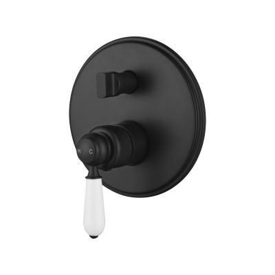 Bordeaux Shower Diverter Mixer ElectroplatedMatt Black