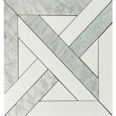 Jumbo Parquet Carrara Thassos Sheet Size 299x299x10mm