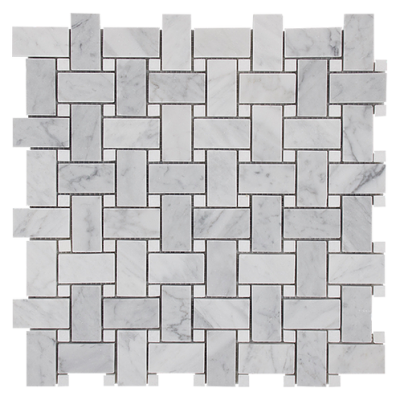 Basketweave Carrara + Thassos Dot