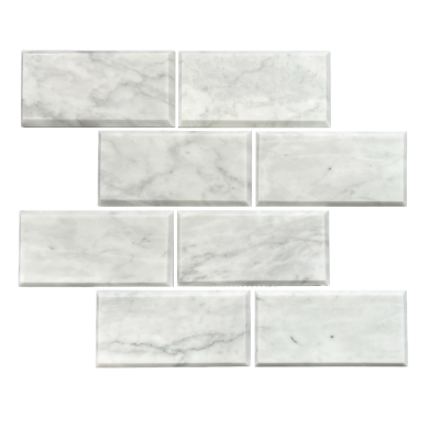 Beveled Subway Carrara Honed Chip Size 150x75x10mm Sheet Size 302x306x10mm