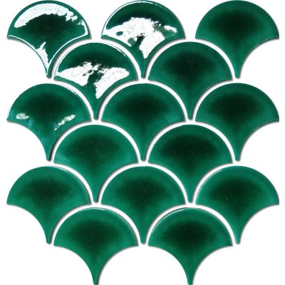 Fishscale Deep Green Crackle Chip Size 95x86 Sheet Size 259x273mm