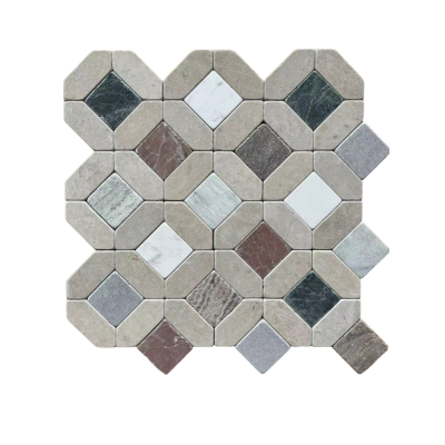 Casablanca Tumbled Multi Colour Chip Size 38mm Sheet Size 267x267x7mm