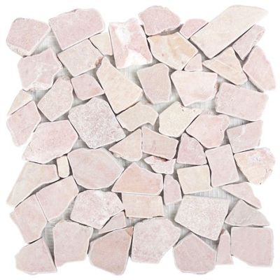 Crazy Rosso Tumbled Chip Size 60x30mm On Sheet Sheet Size 305x305x10mm