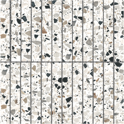 Kit Kat Fusion Terrazzo Chip Size 22x145x6mm Sheet Size 300x300mm