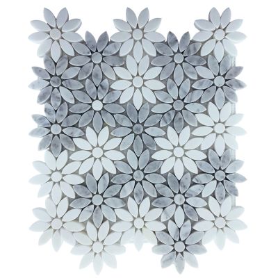 Flower Carrara Thassos Honed Sheet Size 325x290x10mm