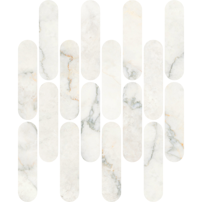 Kaolin Calacatta Nuvola Mosaic-Oveletti SilkTec