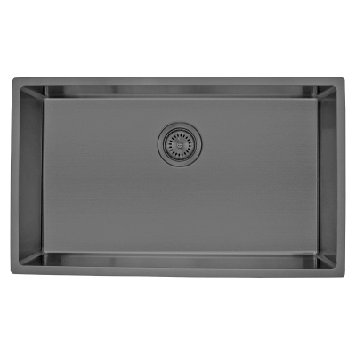 Coloured Single Bowl Sink 66L Gunmetal