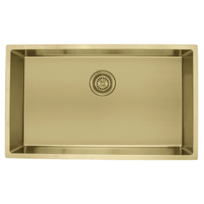 Coloured Single Bowl Sink 66L Light Gold
