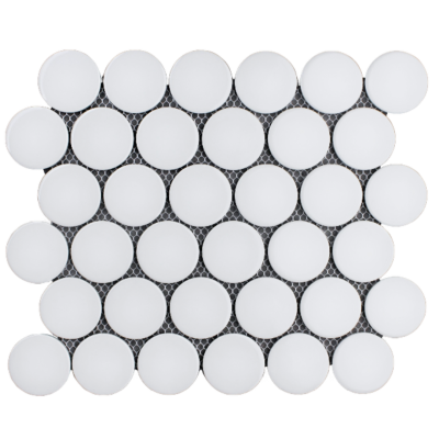 Penny Rounds White Gloss Chip Size 48x5mm Sheet Size 300x268mm