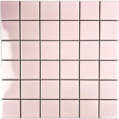 Glazed Squares And Recrtagles Blush Gloss Porcelain Glazed Chip Size 48x48x5mm Sheet Size 300x300mm