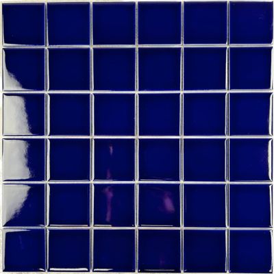 Glazed Squares And Recrtagles Dark Blue Gloss Porcelain Glazed Chip Size 48x48x5mm Sheet Size 300x300mm