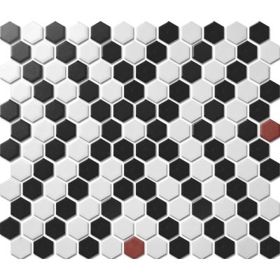 Custom-Made Mixed Colours Glazed Hexagons PGHS-0221M Chip Size 23x26x4mm Sheet Size 260x300mm