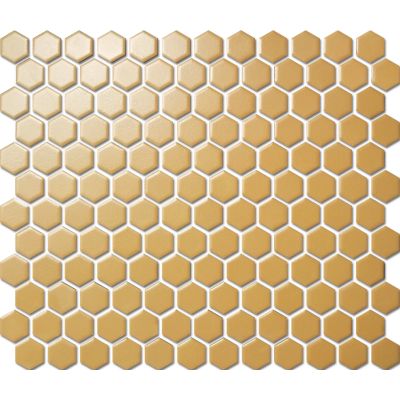 Custom-Made Plain Colours Glazed Hexagons PGHS-03075 Chip Size 23x26x4mm Sheet Size 260x300mm