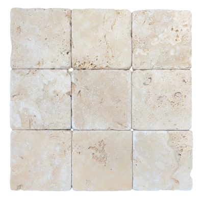 Rome Square Light Travertine Chip Size 100x100x10mm