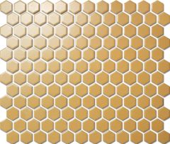 Custom-Made Plain Colours Glazed Hexagons PGHS-03075 Chip Size 23x26x4mm Sheet Size 260x300mm