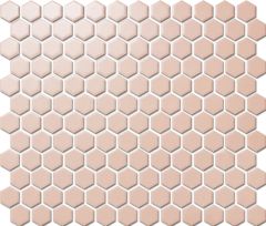 Custom-Made Plain Colours Glazed Hexagons PGHS-04021 Chip Size 23x26x4mm Sheet Size 260x300mm