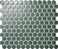 Custom-Made Plain Colours Glazed Hexagons PGHS-06055 Chip Size 23x26x4mm Sheet Size 260x300mm