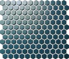 Custom-Made Plain Colours Glazed Hexagons PGHS-08049 Chip Size 23x26x4mm Sheet Size 260x300mm