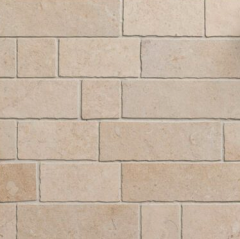 French Limestone Ivory Tumbled Edge Mix Brickbond Mosaic